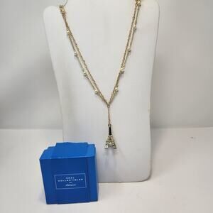 Real Collectibles By Adrienne Eiffel Tower Pendant Necklace Crystal Gold Tone